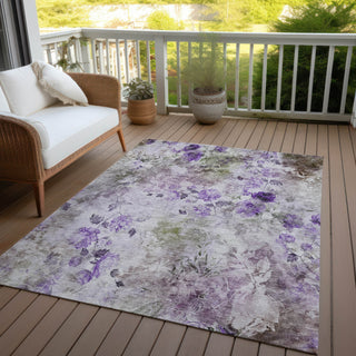 Piper Looms Chantille Floral ACN724 Purple Area Rug