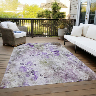 Piper Looms Chantille Floral ACN724 Purple Area Rug