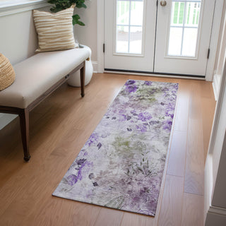 Piper Looms Chantille Floral ACN724 Purple Area Rug