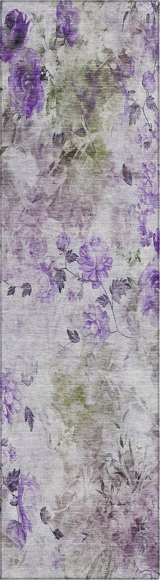 Piper Looms Chantille Floral ACN724 Purple Area Rug