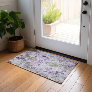 Piper Looms Chantille Floral ACN724 Purple Area Rug