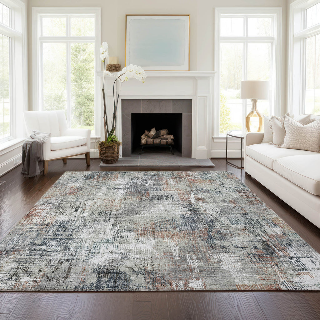 Piper Looms Chantille Modern ACN725 Taupe Area Rug Lifestyle Image Feature
