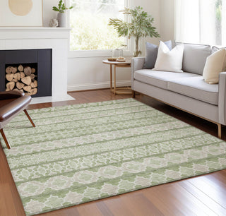 Piper Looms Chantille Bohemian ACN726 Aloe Machine Washable Area Rug Lifestyle Image Feature