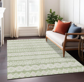 Piper Looms Chantille Bohemian ACN726 Aloe Machine Washable Area Rug Lifestyle Image Feature