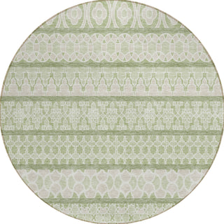 Piper Looms Chantille Bohemian ACN726 Aloe Machine Washable Area Rug Round Main Image