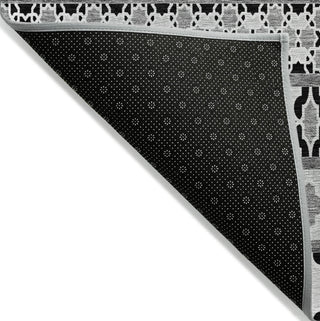 Piper Looms Chantille Bohemian ACN726 Black Machine Washable Area Rug Backing Image