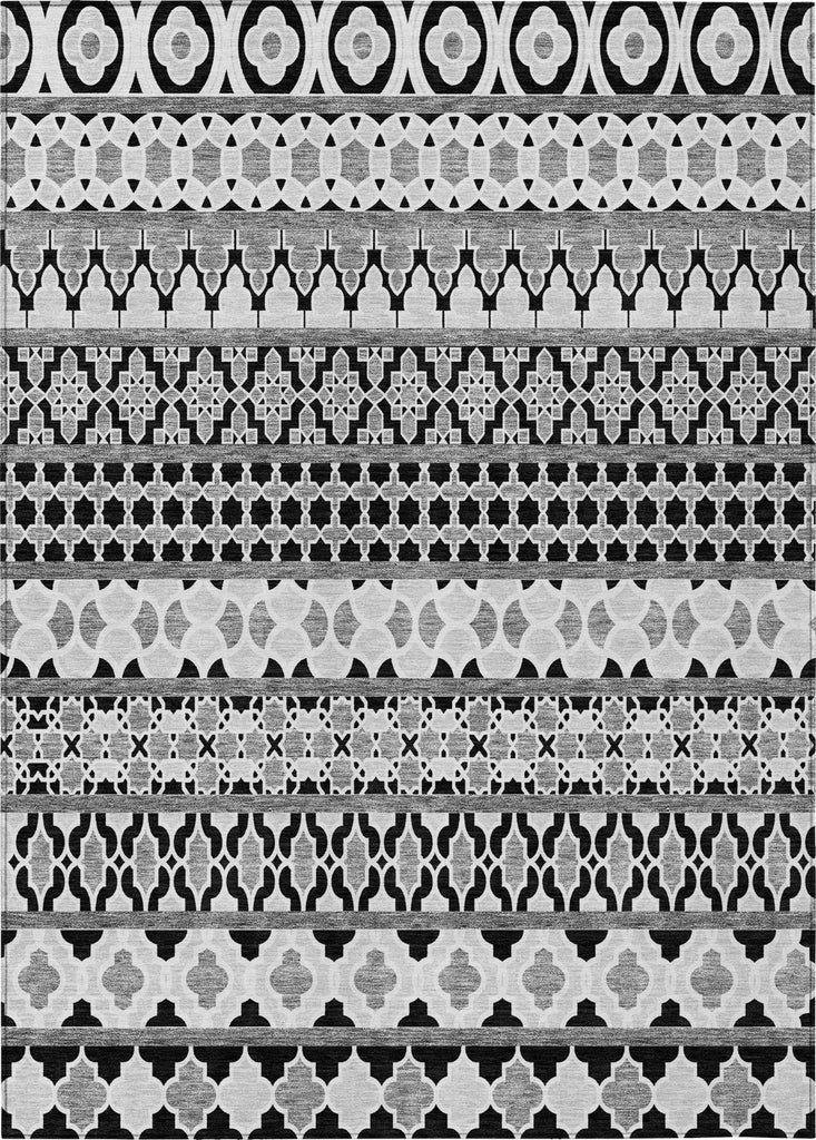 Piper Looms Chantille Bohemian ACN726 Black Machine Washable Area Rug main image
