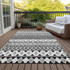 Piper Looms Chantille Bohemian ACN726 Black Machine Washable Area Rug Outdoor Lifestyle Image Feature