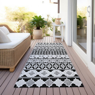 Piper Looms Chantille Bohemian ACN726 Black Machine Washable Area Rug Runner Outdoor Lifestyle Image Feature