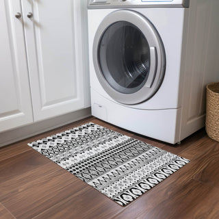 Piper Looms Chantille Bohemian ACN726 Black Machine Washable Area Rug Scatter Lifestyle Image Feature