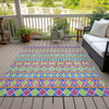 Piper Looms Chantille Bohemian ACN726 Blush Machine Washable Area Rug Outdoor Lifestyle Image Feature