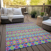 Piper Looms Chantille Bohemian ACN726 Blush Machine Washable Area Rug Outdoor Lifestyle Image Feature