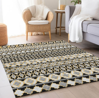 Piper Looms Chantille Bohemian ACN726 Charcoal Machine Washable Area Rug Lifestyle Image Feature