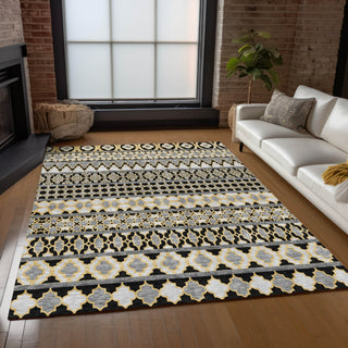 Piper Looms Chantille Bohemian ACN726 Charcoal Machine Washable Area Rug Lifestyle Image Feature