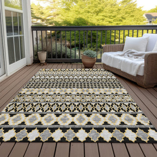 Piper Looms Chantille Bohemian ACN726 Charcoal Machine Washable Area Rug Outdoor Lifestyle Image Feature
