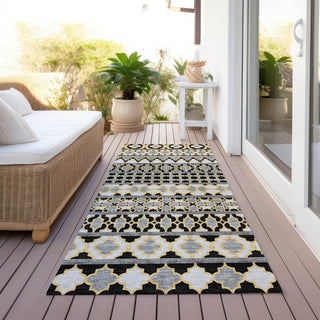 Piper Looms Chantille Bohemian ACN726 Charcoal Machine Washable Area Rug Runner Outdoor Lifestyle Image Feature