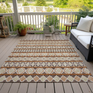 Piper Looms Chantille Bohemian ACN726 Chocolate Machine Washable Area Rug Outdoor Lifestyle Image Feature