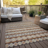 Piper Looms Chantille Bohemian ACN726 Chocolate Machine Washable Area Rug Outdoor Lifestyle Image Feature