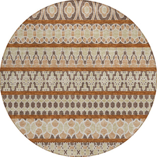 Piper Looms Chantille Bohemian ACN726 Chocolate Machine Washable Area Rug Round Main Image