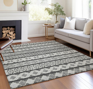 Piper Looms Chantille Bohemian ACN726 Gray Machine Washable Area Rug Lifestyle Image Feature