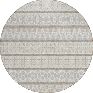 Piper Looms Chantille Bohemian ACN726 Ivory Machine Washable Area Rug Round Main Image