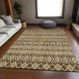 Piper Looms Chantille Bohemian ACN726 Mocha Machine Washable Area Rug Lifestyle Image Feature