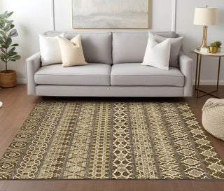 Piper Looms Chantille Bohemian ACN726 Mocha Machine Washable Area Rug Lifestyle Image Feature