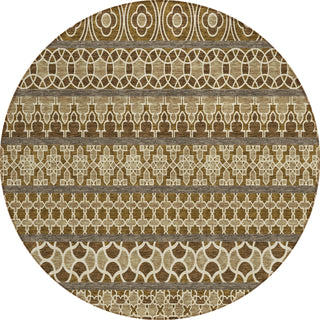 Piper Looms Chantille Bohemian ACN726 Mocha Machine Washable Area Rug Round Main Image