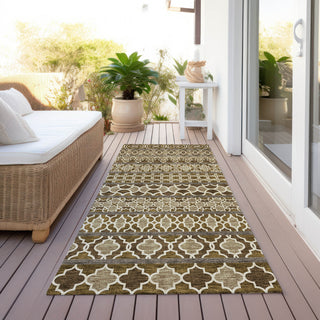 Piper Looms Chantille Bohemian ACN726 Mocha Machine Washable Area Rug Runner Outdoor Lifestyle Image Feature
