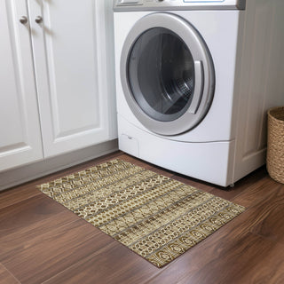Piper Looms Chantille Bohemian ACN726 Mocha Machine Washable Area Rug Scatter Lifestyle Image Feature