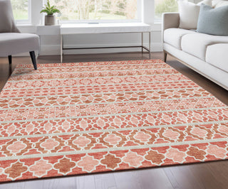 Piper Looms Chantille Bohemian ACN726 Salmon Machine Washable Area Rug Lifestyle Image Feature