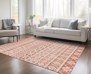 Piper Looms Chantille Bohemian ACN726 Salmon Machine Washable Area Rug Lifestyle Image Feature