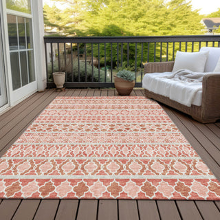 Piper Looms Chantille Bohemian ACN726 Salmon Machine Washable Area Rug Outdoor Lifestyle Image Feature