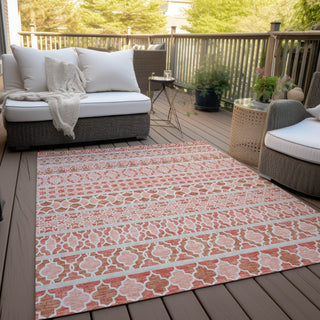 Piper Looms Chantille Bohemian ACN726 Salmon Machine Washable Area Rug Outdoor Lifestyle Image Feature