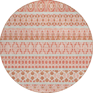 Piper Looms Chantille Bohemian ACN726 Salmon Machine Washable Area Rug Round Main Image