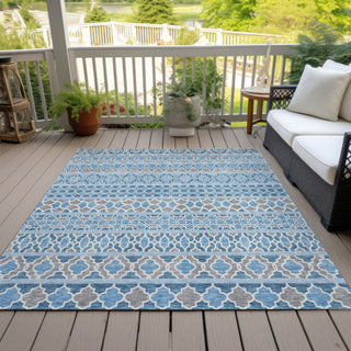 Piper Looms Chantille Bohemian ACN726 Sky Machine Washable Area Rug Outdoor Lifestyle Image Feature