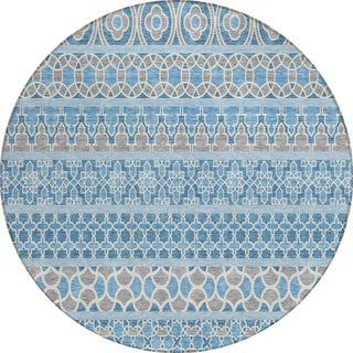 Piper Looms Chantille Bohemian ACN726 Sky Machine Washable Area Rug Round Main Image