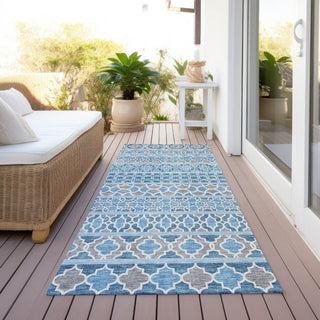 Piper Looms Chantille Bohemian ACN726 Sky Machine Washable Area Rug Runner Outdoor Lifestyle Image Feature