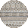 Piper Looms Chantille Bohemian ACN726 Taupe Machine Washable Area Rug Round Main Image