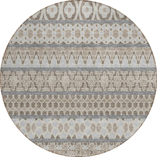Piper Looms Chantille Bohemian ACN726 Taupe Machine Washable Area Rug Round Main Image
