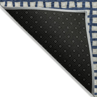 Piper Looms Chantille Geometric ACN727 Blue Machine Washable Area Rug Backing Image