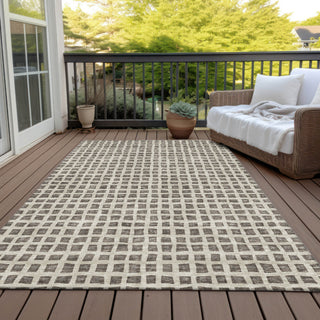 Piper Looms Chantille Geometric ACN727 Brown Machine Washable Area Rug Outdoor Lifestyle Image Feature
