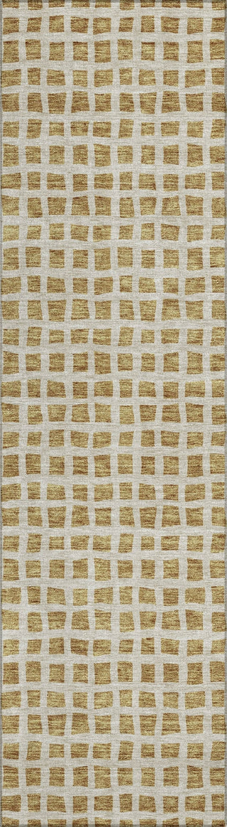 Piper Looms Chantille Geometric ACN727 Gold Machine Washable Area Rug Runner Main Image