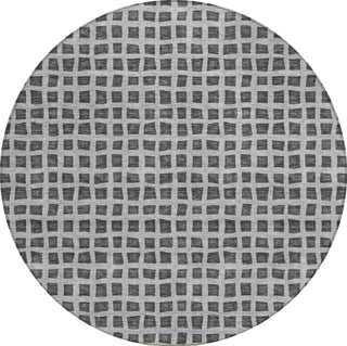 Piper Looms Chantille Geometric ACN727 Graphite Machine Washable Area Rug Round Main Image