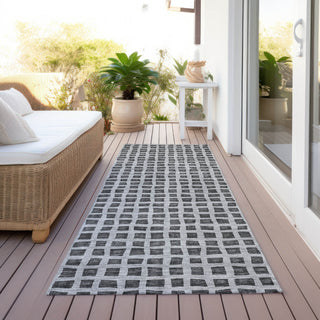 Piper Looms Chantille Geometric ACN727 Graphite Machine Washable Area Rug Runner Outdoor Lifestyle Image Feature