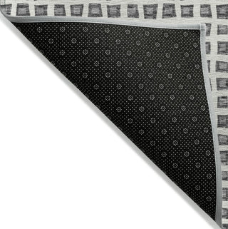 Piper Looms Chantille Geometric ACN727 Gray Machine Washable Area Rug Backing Image