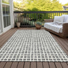 Piper Looms Chantille Geometric ACN727 Gray Machine Washable Area Rug Outdoor Lifestyle Image Feature