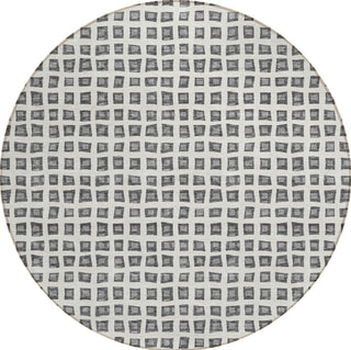 Piper Looms Chantille Geometric ACN727 Gray Machine Washable Area Rug Round Main Image