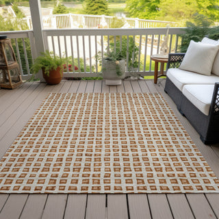 Piper Looms Chantille Geometric ACN727 Paprika Machine Washable Area Rug Outdoor Lifestyle Image Feature