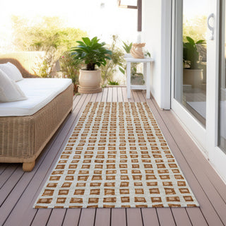 Piper Looms Chantille Geometric ACN727 Paprika Machine Washable Area Rug Runner Outdoor Lifestyle Image Feature